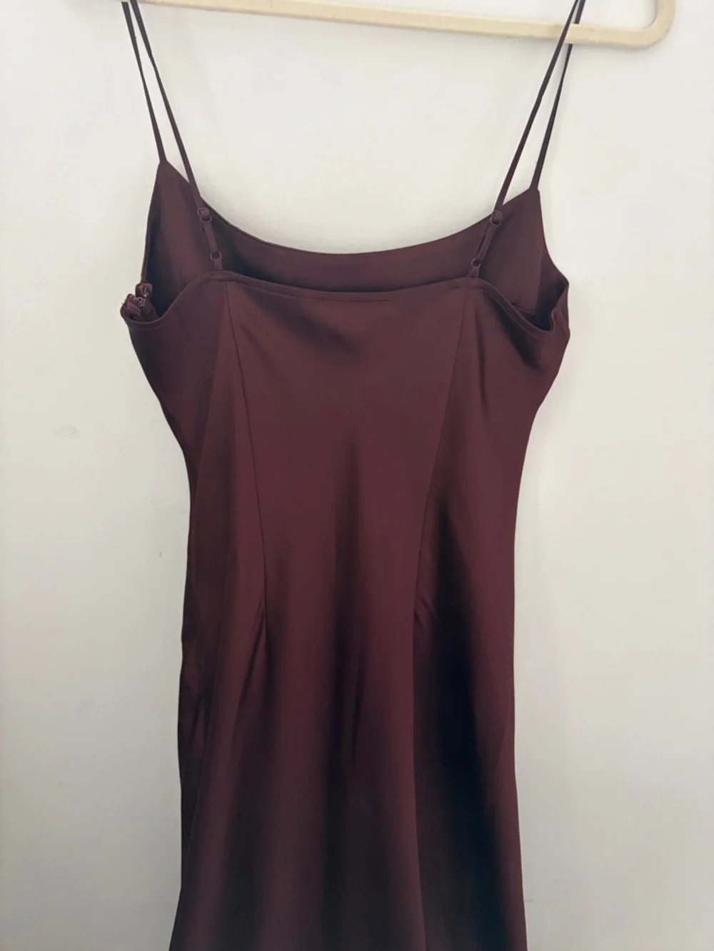 Dynamite Burgundy Satin Slip Dress with Double Spaghetti Straps - Picture 5 of 5